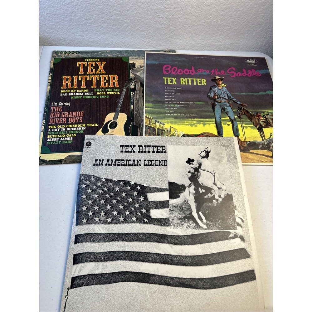 Lot of 3 TEX RITTER : AN AMERICAN LEGEND 3 Vinyl LP (1973), Blood on the Saddle